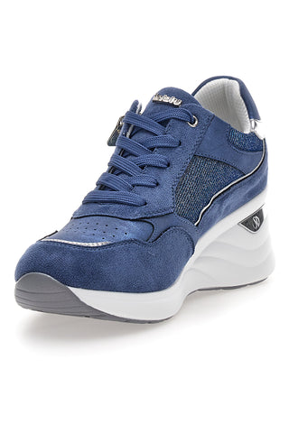 Sneakers blu con zip e dettagli metallizzati Inblu 488IN
