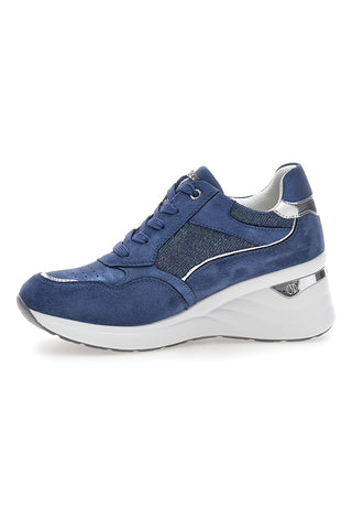 Sneakers blu con zip e dettagli metallizzati Inblu 488IN