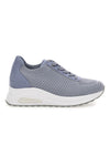 Sneakers azzurre in tessuto traspirante con zeppa Inblu 485IN