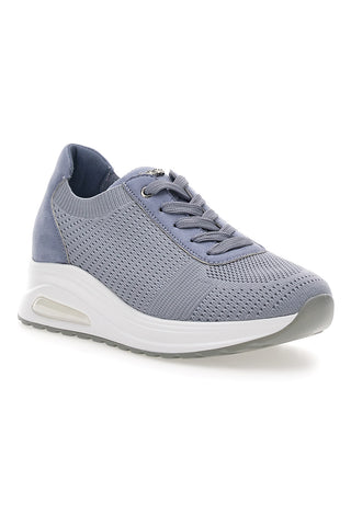 Sneakers azzurre in tessuto traspirante con zeppa Inblu 485IN