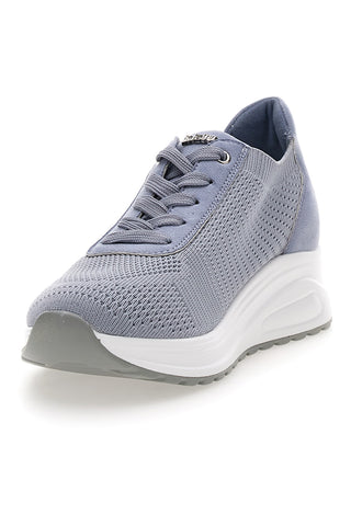 Sneakers azzurre in tessuto traspirante con zeppa Inblu 485IN