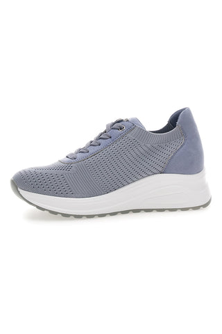 Sneakers azzurre in tessuto traspirante con zeppa Inblu 485IN