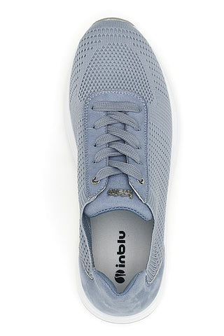 Sneakers azzurre in tessuto traspirante con zeppa Inblu 485IN