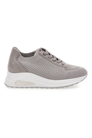 Sneakers tortora in tessuto traspirante con zeppa Inblu 485IN