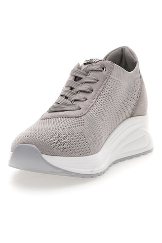 Sneakers tortora in tessuto traspirante con zeppa Inblu 485IN