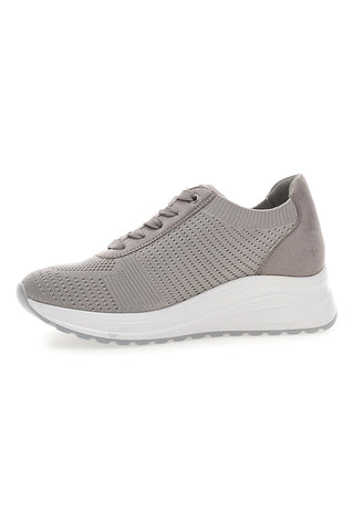 Sneakers tortora in tessuto traspirante con zeppa Inblu 485IN