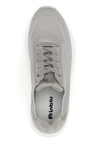 Sneakers tortora in tessuto traspirante con zeppa Inblu 485IN