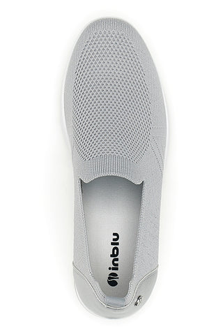 Inblu 66IC graue Slipper-Mokassins aus technischem Gewebe mit Keilabsatz