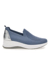 Inblu 66IC blaue Slipper-Mokassins aus technischem Gewebe mit Keilabsatz