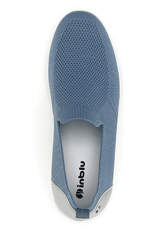 Inblu 66IC blaue Slipper-Mokassins aus technischem Gewebe mit Keilabsatz