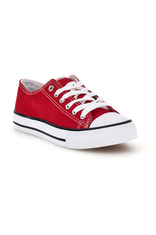 Sneakers rosso in tela stringate basse 2t2l 8011