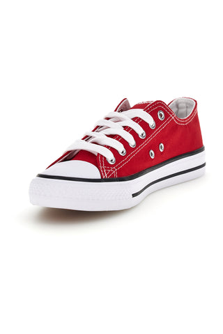 Sneakers rosso in tela stringate basse 2t2l 8011