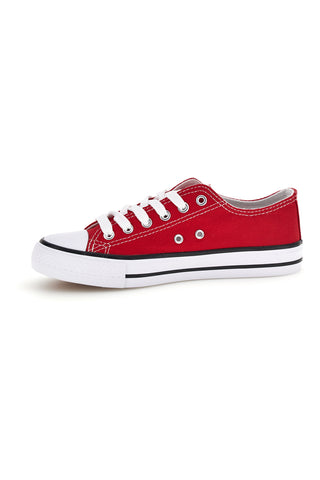 Sneakers rosso in tela stringate basse 2t2l 8011