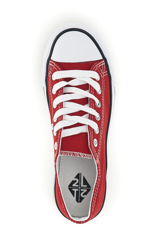 Sneakers rosso in tela stringate basse 2t2l 8011