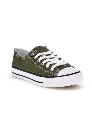 Sneakers verde in tela stringate basse 2t2l 8011