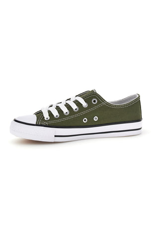 Sneakers verde in tela stringate basse 2t2l 8011