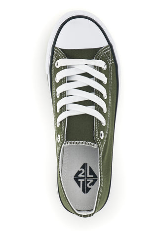 Sneakers verde in tela stringate basse 2t2l 8011
