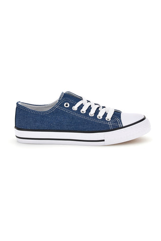 Sneakers blu in tela stringate basse 2t2l 8011