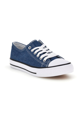Sneakers blu in tela stringate basse 2t2l 8011