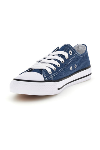 Sneakers blu in tela stringate basse 2t2l 8011