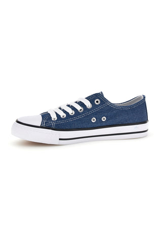 Sneakers blu in tela stringate basse 2t2l 8011