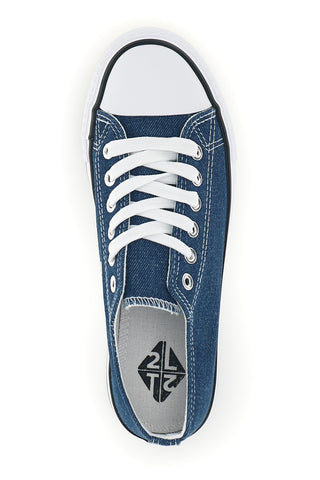 Sneakers blu in tela stringate basse 2t2l 8011