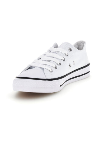 Weiße Canvas Schnürschuhe 2t2l 8011