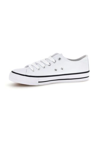 Weiße Canvas Schnürschuhe 2t2l 8011