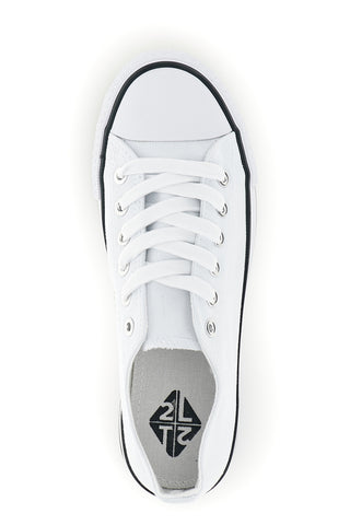 Weiße Canvas Schnürschuhe 2t2l 8011