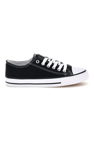 Schwarze Canvas Schnürschuhe 2t2l 8011