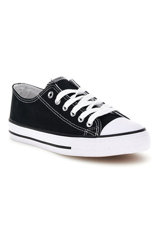 Sneakers nero in tela stringate basse 2t2l 8011