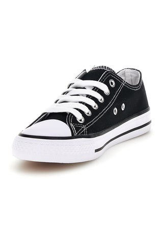 Schwarze Canvas Schnürschuhe 2t2l 8011