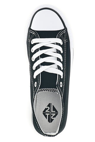 Sneakers nero in tela stringate basse 2t2l 8011