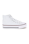 Sneakers bianco in tela stringate alte 2t2l 8012