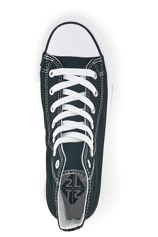 Sneakers nero in tela stringate alte 2t2l 8012