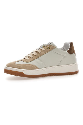 Beige Echtleder-Trainer mit Bronze-Einsätzen Pittarello Capsule Grace