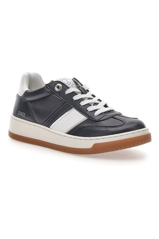 Schwarzer Echtleder-Trainer mit weißen Details Pittarello Capsule Grace