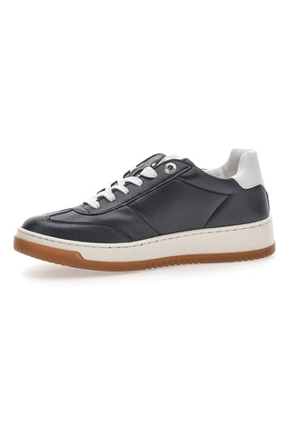 Schwarzer Echtleder-Trainer mit weißen Details Pittarello Capsule Grace