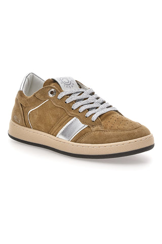 Sneaker beige in vera pelle con dettagli argento Pittarello Capsule Kelly