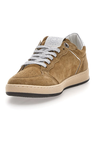 Sneaker beige in vera pelle con dettagli argento Pittarello Capsule Kelly