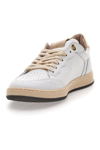 Weißer Echtleder-Trainer mit goldenen Details Pittarello Capsule Kelly