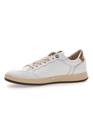 Weißer Echtleder-Trainer mit goldenen Details Pittarello Capsule Kelly