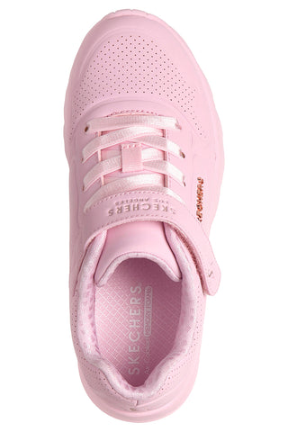 Sneakers bianche con zip laterale lavabili in lavatrice Skechers Uno Lite Easy Zip