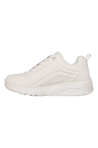 Sneakers beige con zip laterale lavabili in lavatrice Skechers Uno Lite Easy Zip