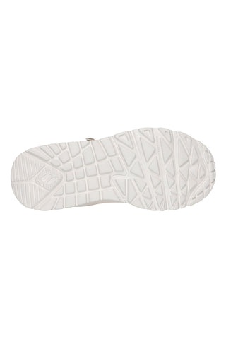 Sneakers beige con zip laterale lavabili in lavatrice Skechers Uno Lite Easy Zip