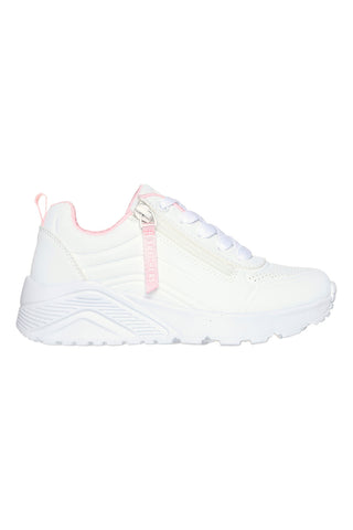Sneakers rosa con zip laterale lavabili in lavatrice Skechers Uno Lite Easy Zip