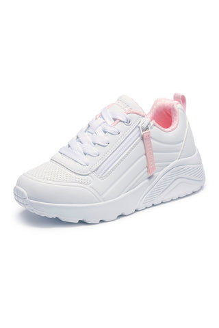 Sneakers rosa con zip laterale lavabili in lavatrice Skechers Uno Lite Easy Zip