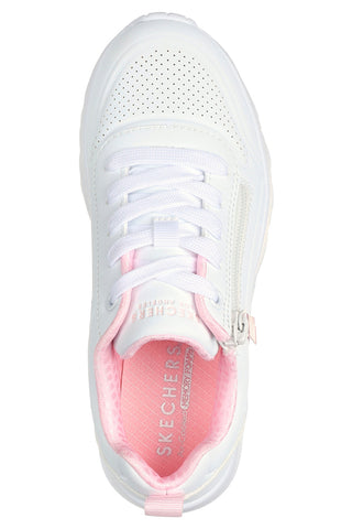 Sneakers rosa con zip laterale lavabili in lavatrice Skechers Uno Lite Easy Zip