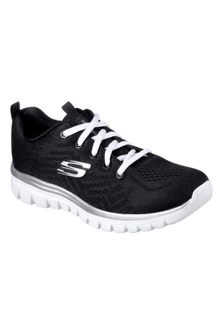 Sneakers nere e bianche lavabili in lavatrice Skechers Graceful Get Connected