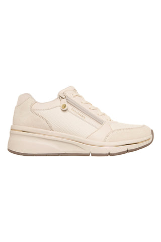 Sneakers beige con zip laterale Skechers Billion Flex Luxe Up